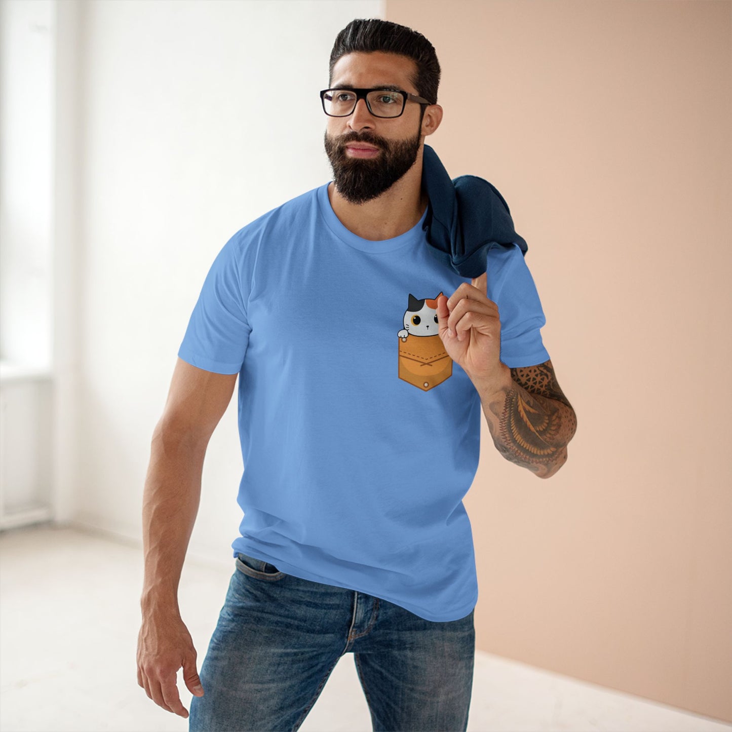 Cat in Pocket Tee
