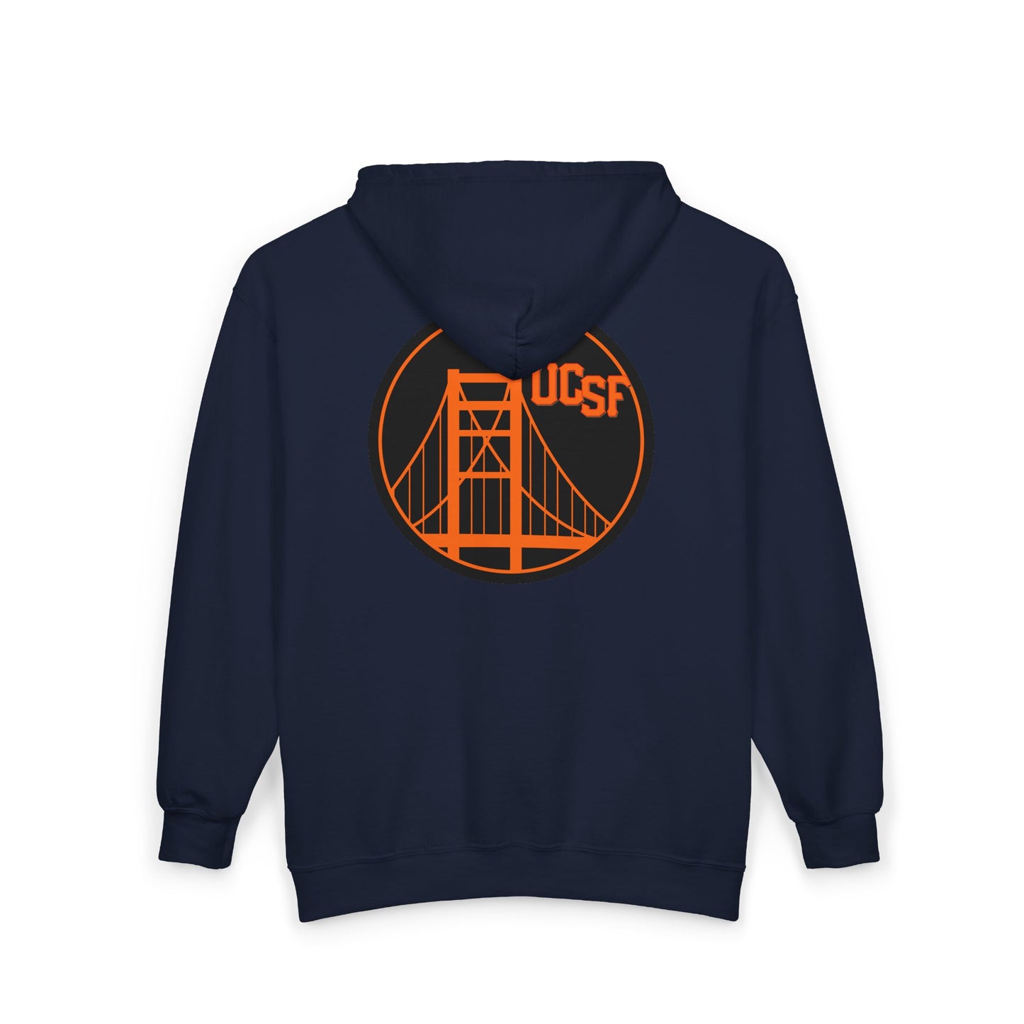 Simple Work Orange Black Golden Gate Cozy Unisex Zip Hoodie - Perfect for Casual Outings, Gifts, Affordable Streetwear, and Everyday Comfort