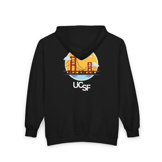 Simple Work Yellow Bridge Cozy Unisex Zip Hoodie - Perfect for Casual Outings, Gifts, Affordable Streetwear, and Everyday Comfort