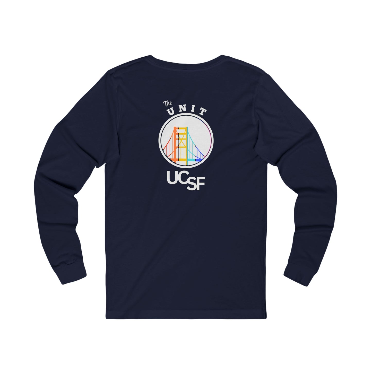 Simple Work The Unit White Unisex Long Sleeve Tee with UCSF Design, Comfortable Apparel, Gift for Students, Casual Wear, Stylish Layering Option