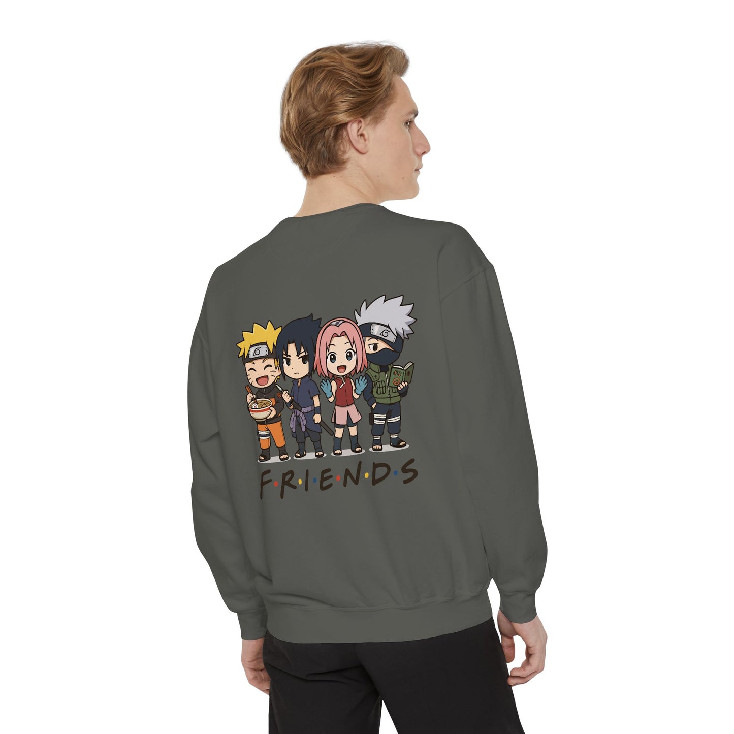 Naruto Friends Back Sweatshirt, Gift for Anime Lovers, Cozy Casual Wear, Perfect for Birthdays or Holidays, Unisex Sweatshirt