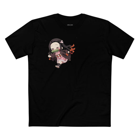 Cute Nezuko Running Away Kimetsu Chibi Anime Inspired Tee