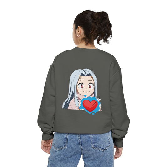 Cute Anime Heart Sweatshirt, Gift for Anime Lovers, Cozy Casual Wear, Perfect for Birthdays or Holidays, Unisex Sweatshirt